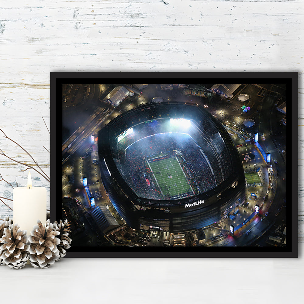 MetLife Stadium, Stadium Canvas, Sport Art, Framed Canvas Print Wall Art, Floating Frame