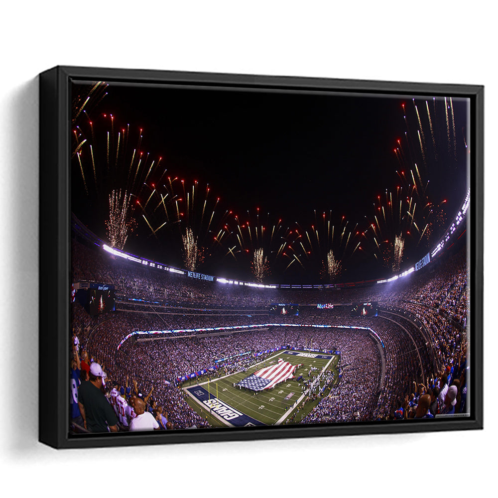 Metlife Stadium Giants, Stadium Canvas, Sport Art, Framed Canvas Print Wall Art, Floating Frame