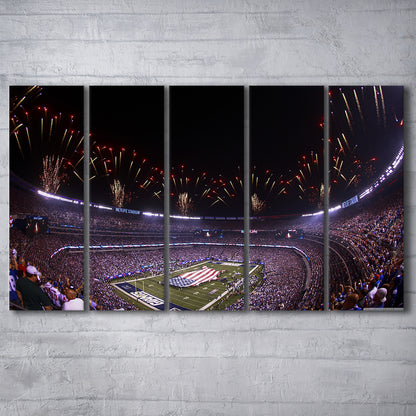 Metlife Stadium Giants, Stadium Canvas, Sport Art, 5 Panel B, Extra Large Canvas, Canvas Print Wall Art