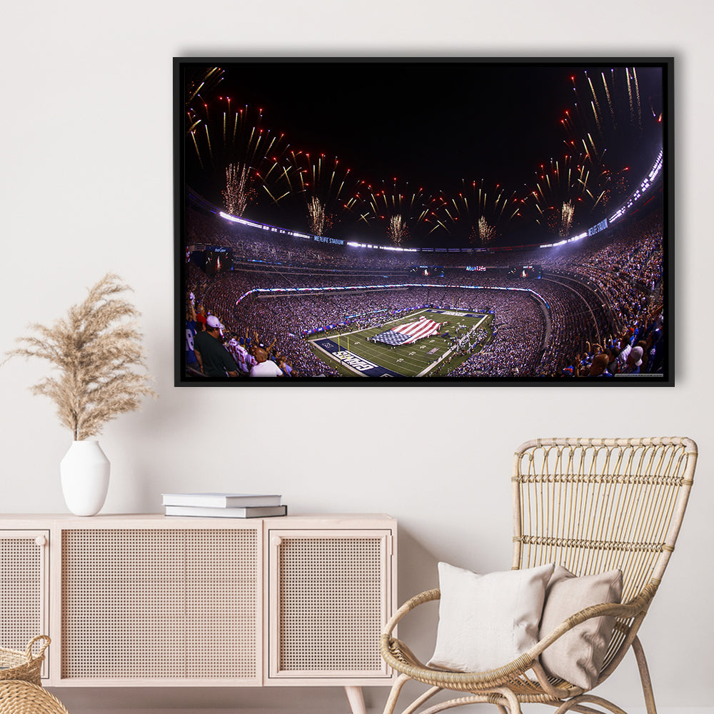 Metlife Stadium Giants, Stadium Canvas, Sport Art, Framed Canvas Print Wall Art, Floating Frame