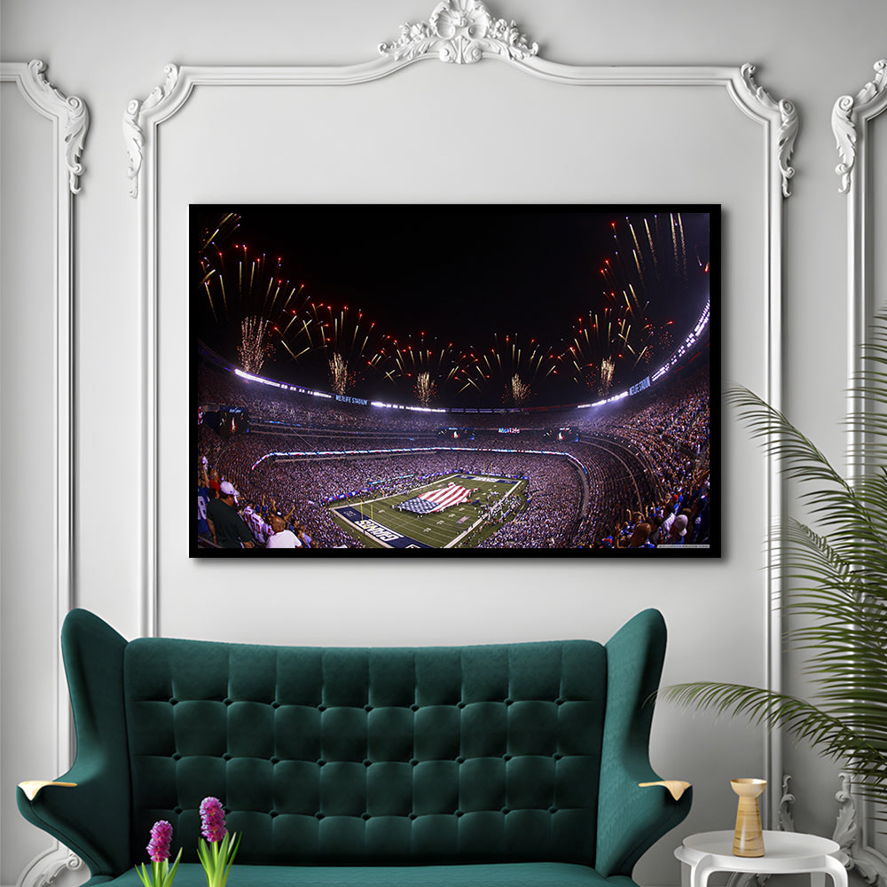 Metlife Stadium Giants, Stadium Canvas, Sport Art, Gift for him, Framed Art Print Wall Decor, Picture Framed