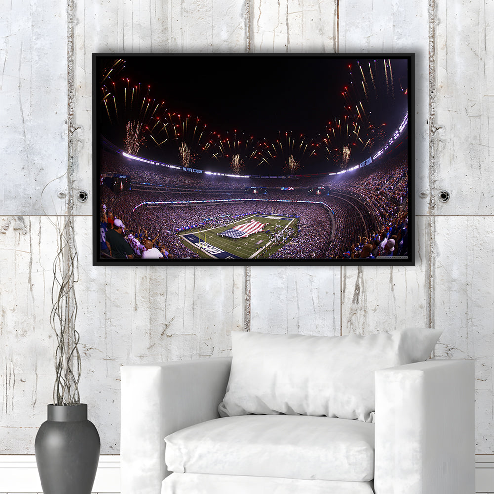 Metlife Stadium Giants, Stadium Canvas, Sport Art, Framed Canvas Print Wall Art, Floating Frame
