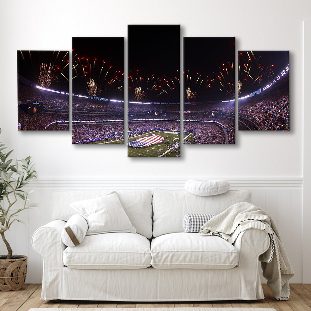 Metlife Stadium Giants, Stadium Canvas, Sport Art, Gift for him, 5 Panel, Large Canvas, Canvas Print Wall Art