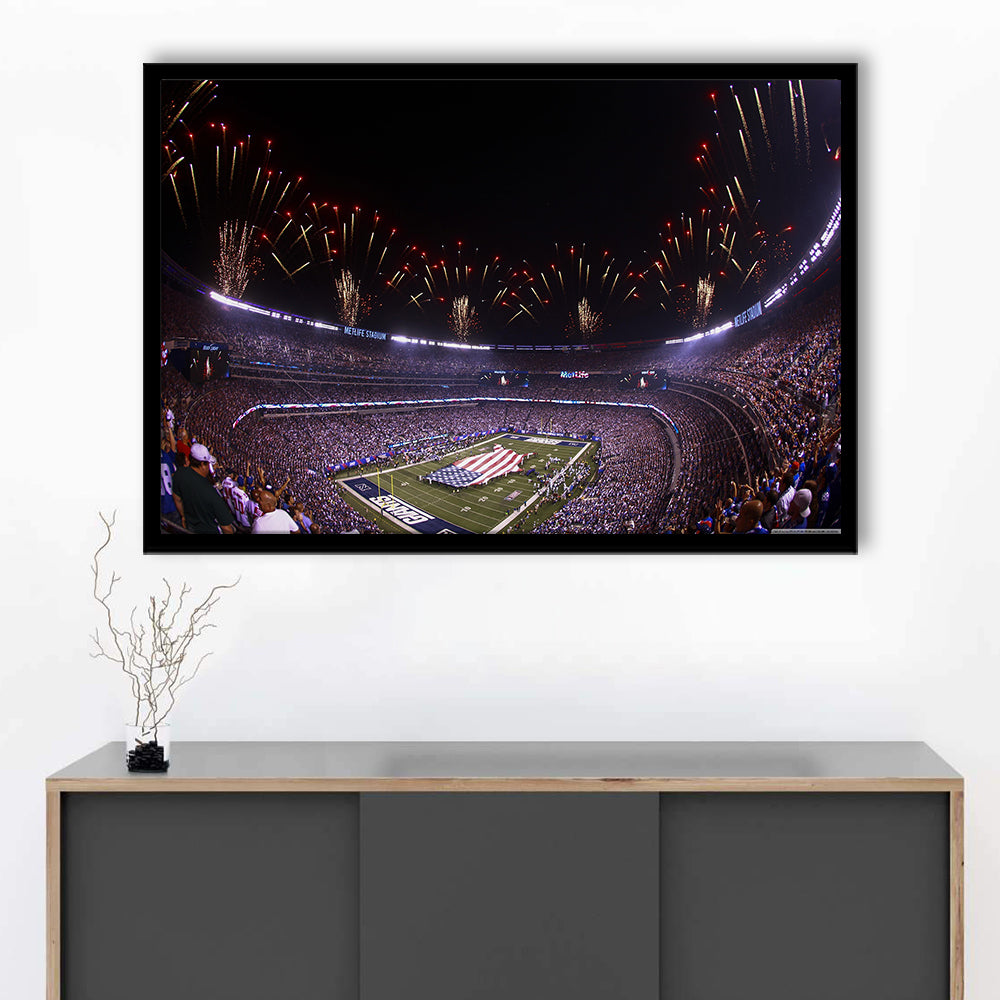 Metlife Stadium Giants, Stadium Canvas, Sport Art, Gift for him, Framed Art Print Wall Decor, Picture Framed