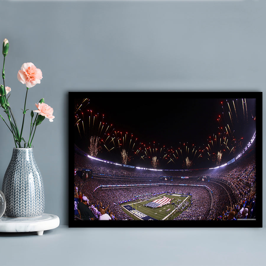 Metlife Stadium Giants, Stadium Canvas, Sport Art, Gift for him, Framed Art Print Wall Decor, Picture Framed