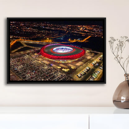 Metropolitano Stadium Aerial View, Stadium Canvas, Sport Art, Framed Canvas Print Wall Art, Floating Frame