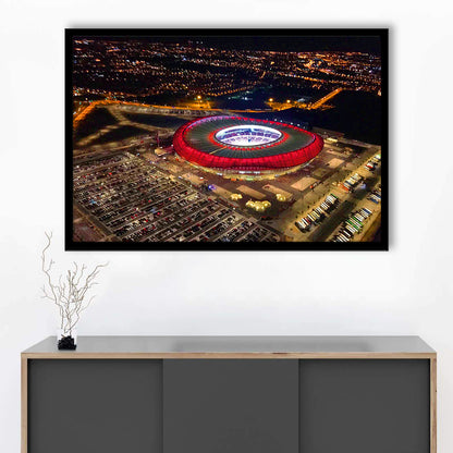 Metropolitano Stadium Aerial View, Stadium Canvas, Sport Art, Gift for him, Framed Art Print Wall Decor, Picture Framed