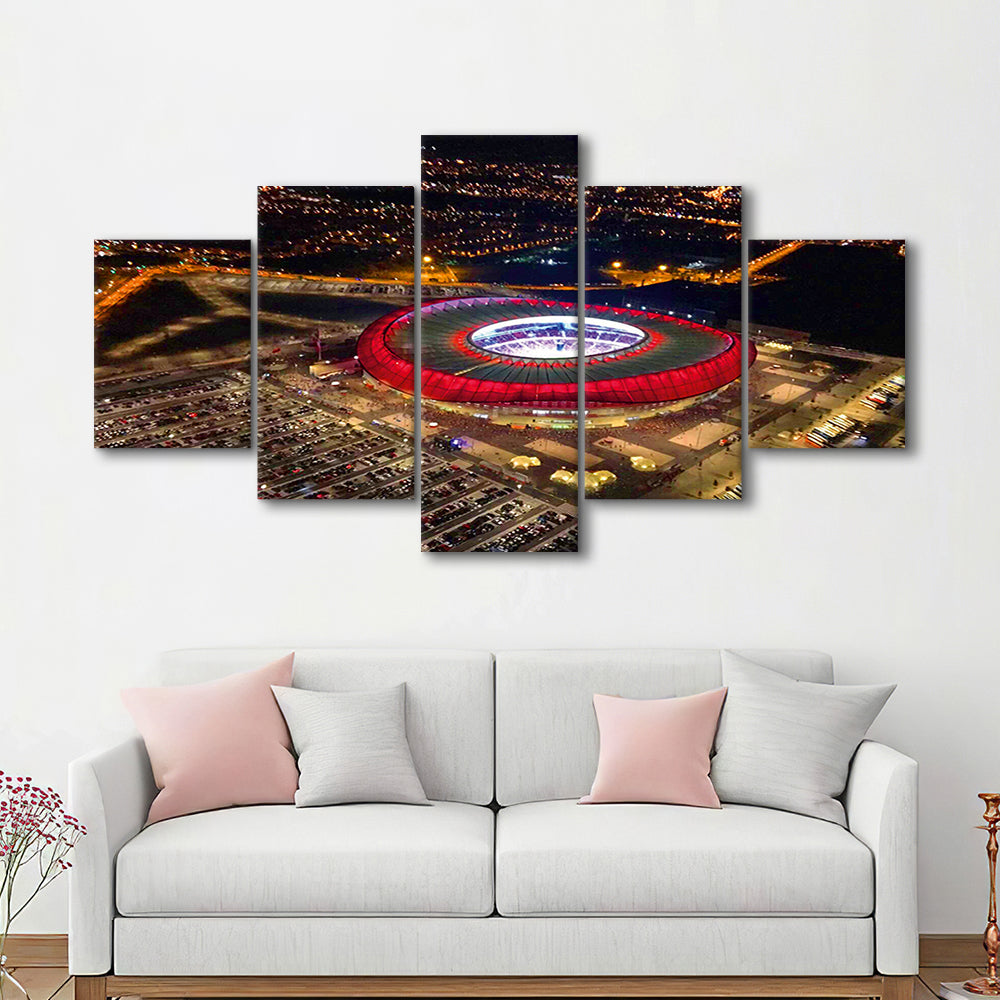 Metropolitano Stadium Aerial View, Stadium Canvas, Sport Art, Gift for him, 5 Panel, Large Canvas, Canvas Print Wall Art