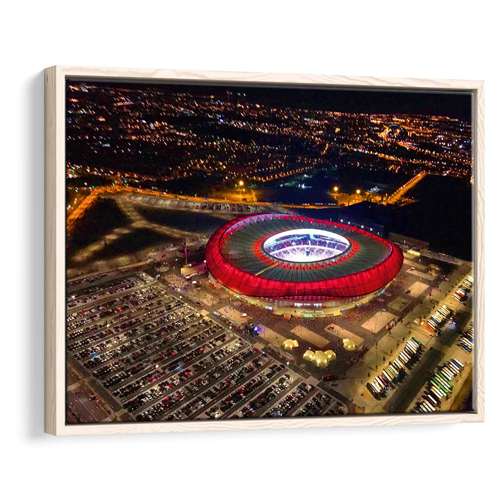 Metropolitano Stadium Aerial View, Stadium Canvas, Sport Art, Framed Canvas Print Wall Art, Floating Frame