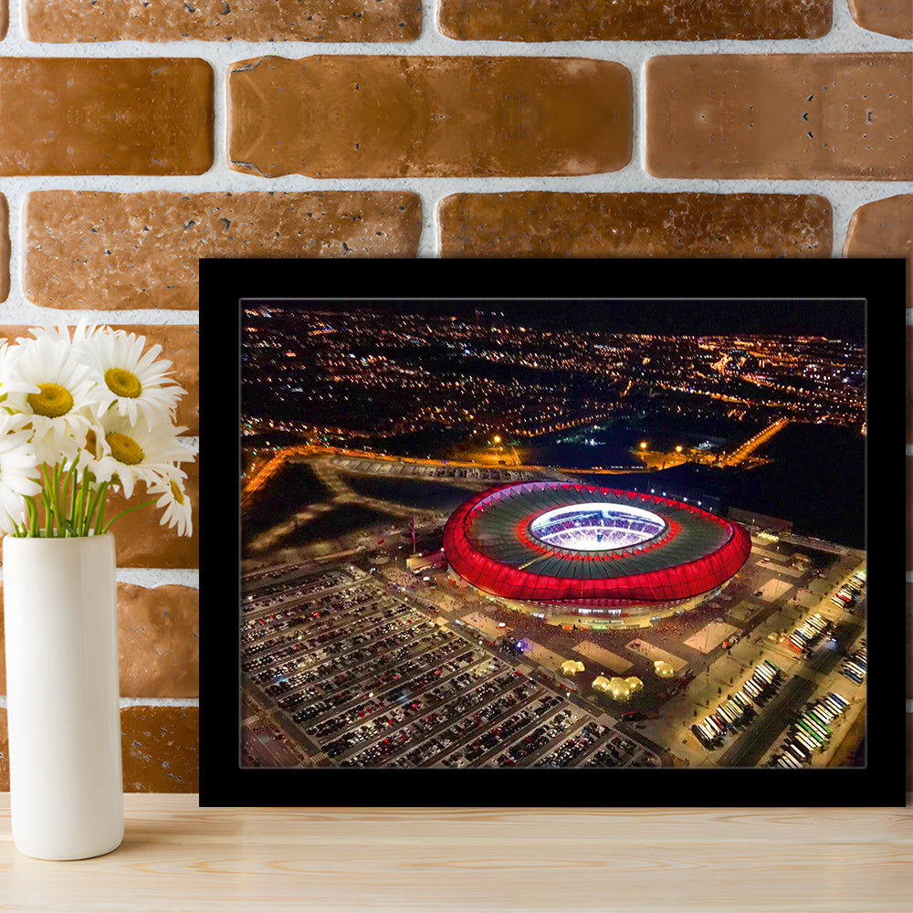 Metropolitano Stadium Aerial View, Stadium Canvas, Sport Art, Gift for him, Framed Art Print Wall Decor, Picture Framed