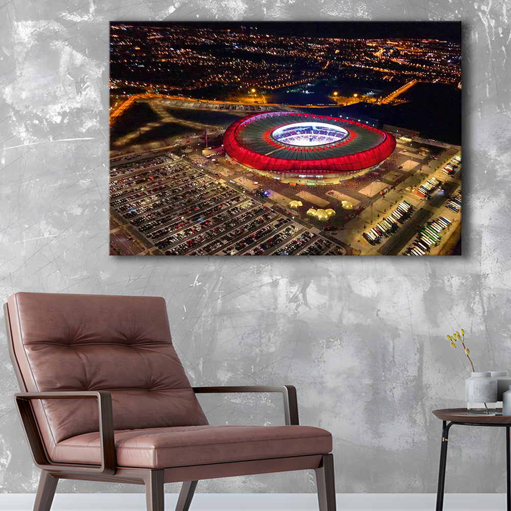 Metropolitano Stadium Aerial View, Stadium Canvas, Sport Art, Gift for him, Man Cave Decor, Art Print, Canvas Print Wall Art
