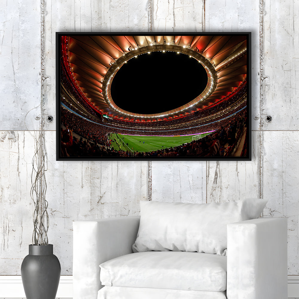 Metropolitano Stadium, Stadium Canvas, Sport Art, Framed Canvas Print Wall Art, Floating Frame