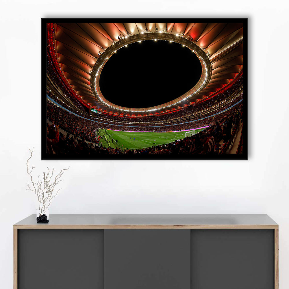 Metropolitano Stadium, Stadium Canvas, Sport Art, Gift for him, Framed Art Print Wall Decor, Picture Framed