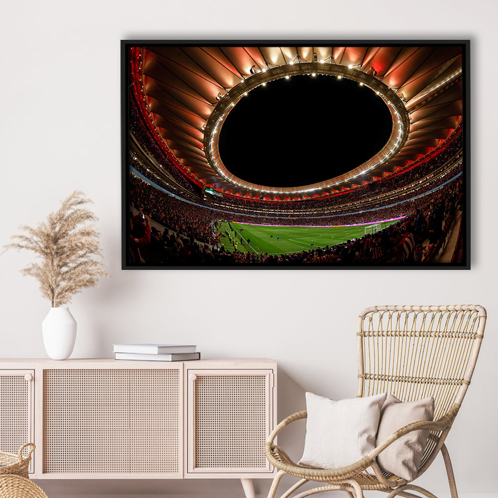 Metropolitano Stadium, Stadium Canvas, Sport Art, Framed Canvas Print Wall Art, Floating Frame