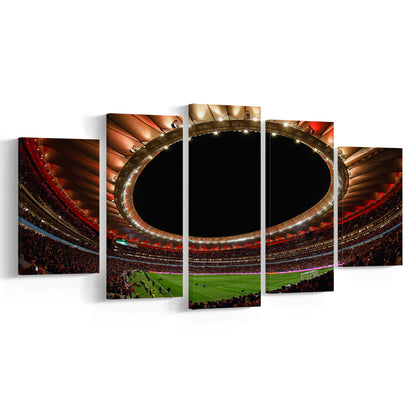 Metropolitano Stadium, Stadium Canvas, Sport Art, Gift for him, 5 Panel, Large Canvas, Canvas Print Wall Art