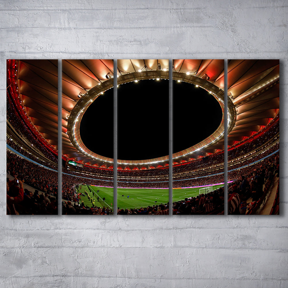 Metropolitano Stadium, Stadium Canvas, Sport Art, 5 Panel B, Extra Large Canvas, Canvas Print Wall Art