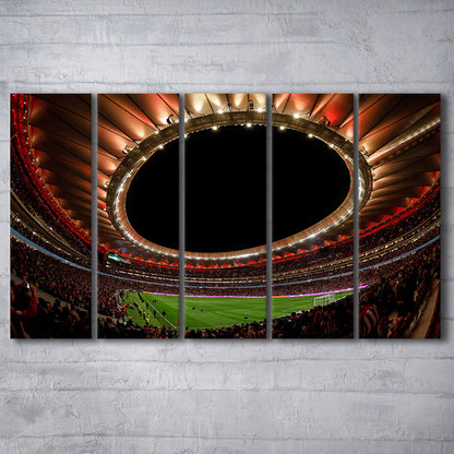 Metropolitano Stadium, Stadium Canvas, Sport Art, 5 Panel B, Extra Large Canvas, Canvas Print Wall Art