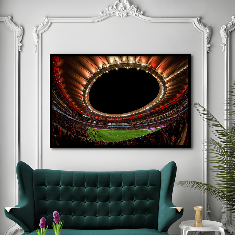 Metropolitano Stadium, Stadium Canvas, Sport Art, Gift for him, Framed Art Print Wall Decor, Picture Framed