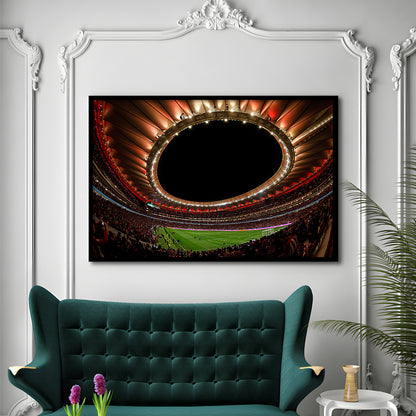 Metropolitano Stadium, Stadium Canvas, Sport Art, Gift for him, Framed Art Print Wall Decor, Picture Framed