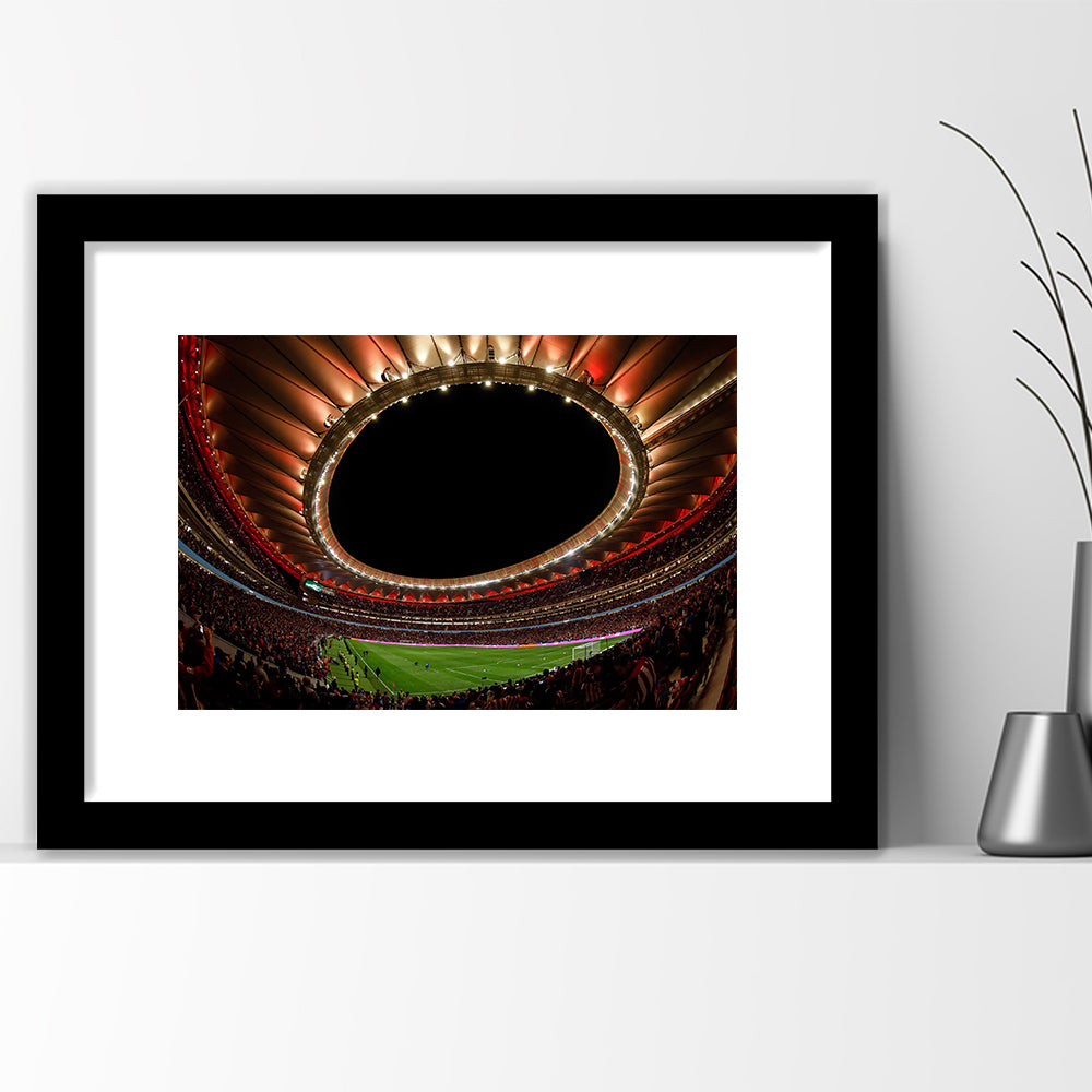 Metropolitano Stadium, Stadium Canvas, Sport Art, Gift for him, White Border Framed Art Print Wall Decor