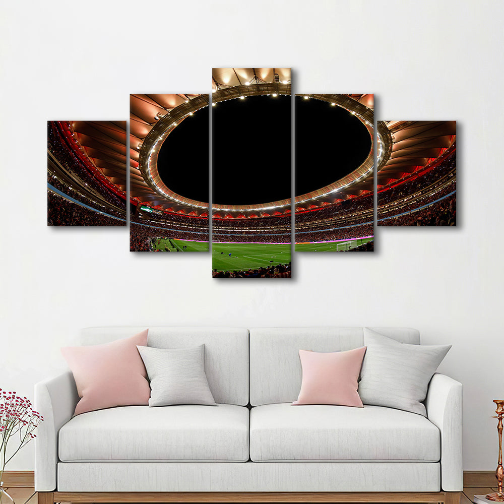 Metropolitano Stadium, Stadium Canvas, Sport Art, Gift for him, 5 Panel, Large Canvas, Canvas Print Wall Art