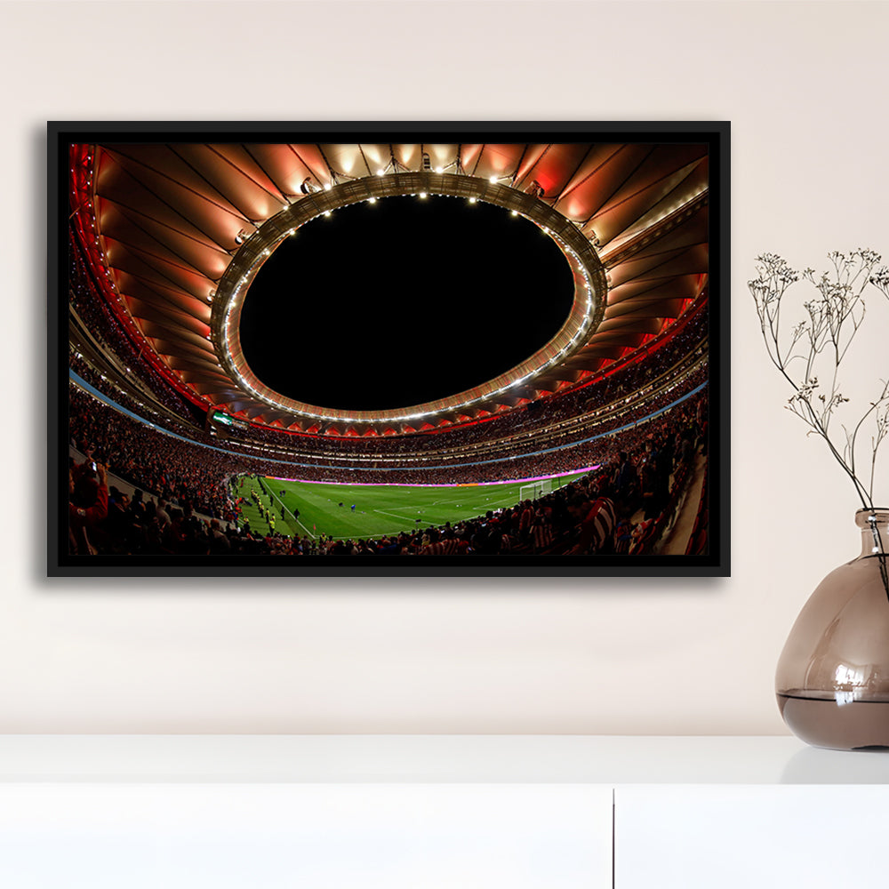 Metropolitano Stadium, Stadium Canvas, Sport Art, Framed Canvas Print Wall Art, Floating Frame