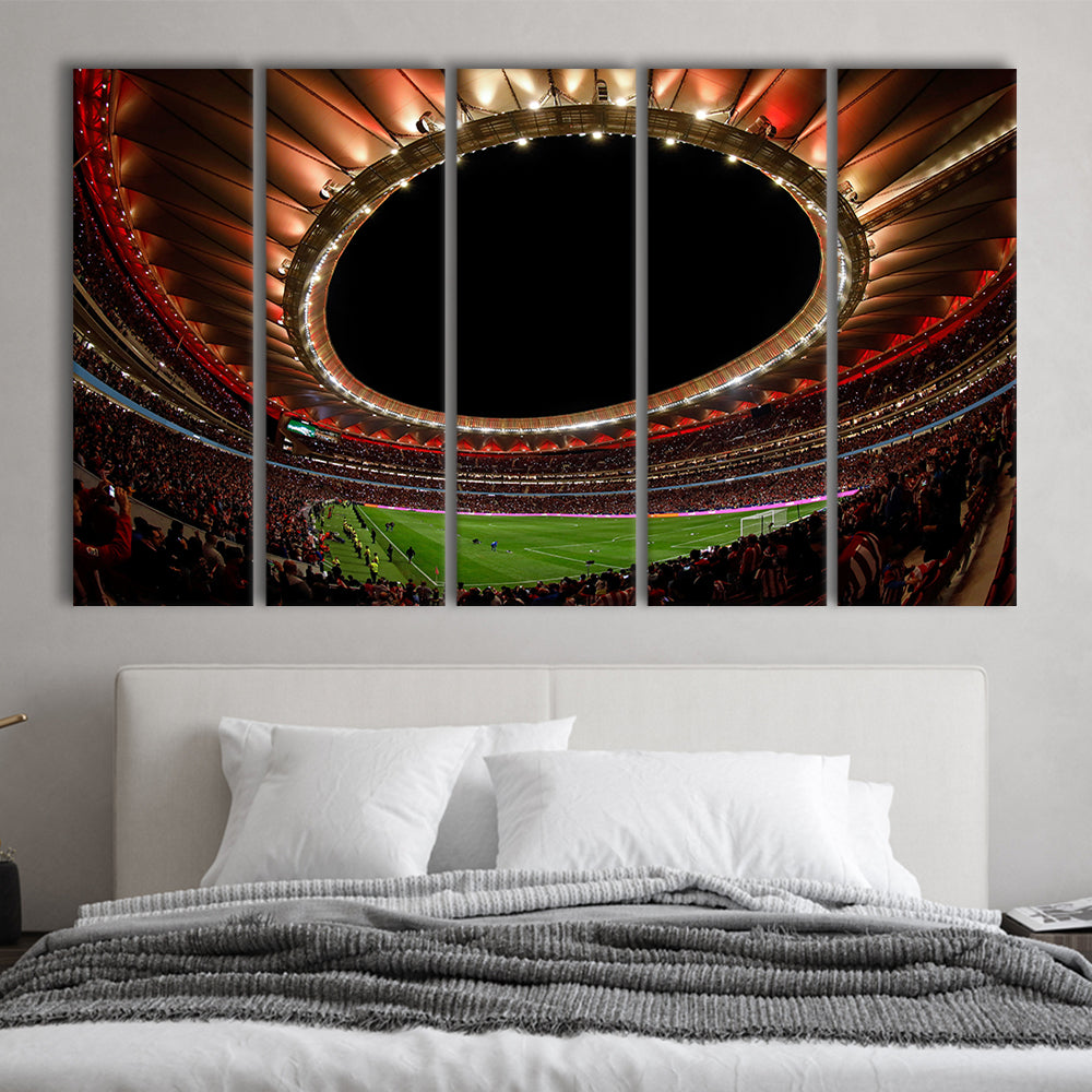 Metropolitano Stadium, Stadium Canvas, Sport Art, 5 Panel B, Extra Large Canvas, Canvas Print Wall Art