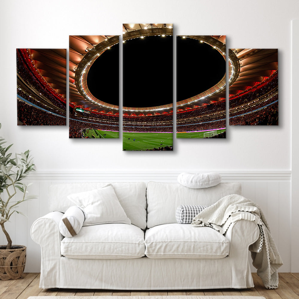 Metropolitano Stadium, Stadium Canvas, Sport Art, Gift for him, 5 Panel, Large Canvas, Canvas Print Wall Art