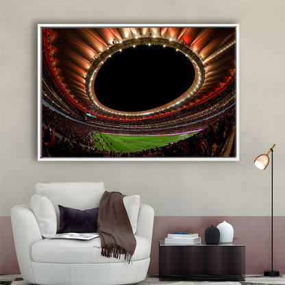 Metropolitano Stadium, Stadium Canvas, Sport Art, Framed Canvas Print Wall Art, Floating Frame