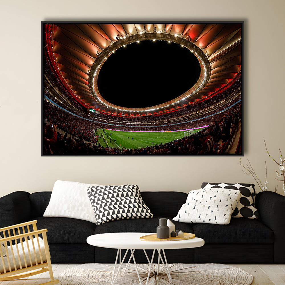 Metropolitano Stadium, Stadium Canvas, Sport Art, Framed Canvas Print Wall Art, Floating Frame