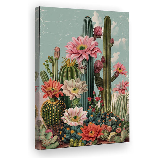 Mexican Desert Art Print, Cactus  Print, Wall Decor,Trendy Western Desert Print, Vintage Cactus, Canvas Print, Canvas Decor