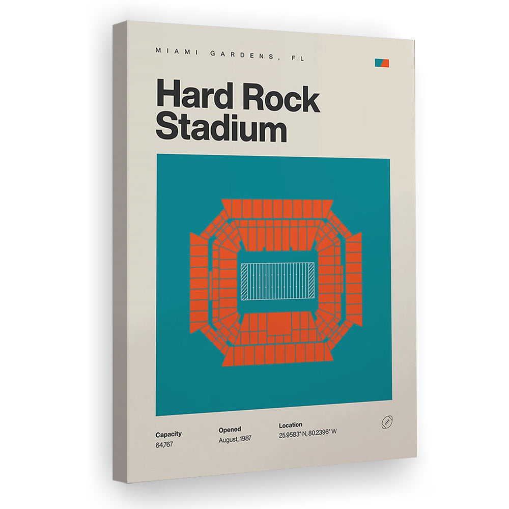 Miami Dolphins Stadium Print, Hard Rock Stadium Print, Fan Gifts, Sport Art, Canvas Print Wall Art