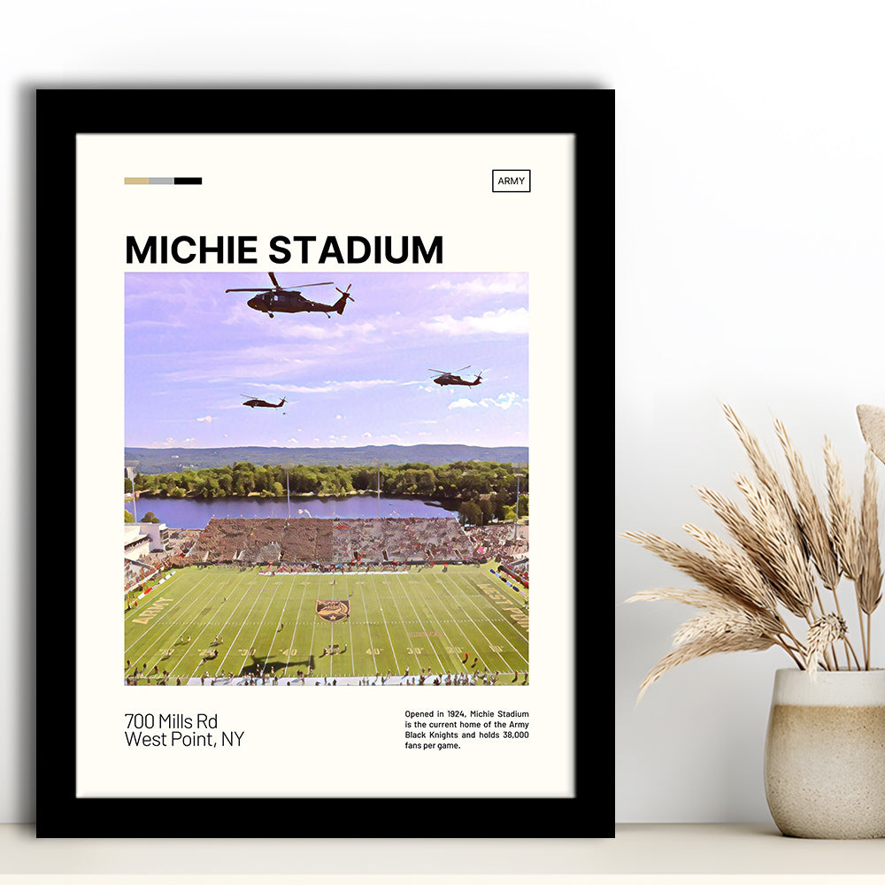 Michie Stadium Print, Army Black Knights Stadium Art, Gifts for him, Sport Art, Framed Art Print Wall Decor