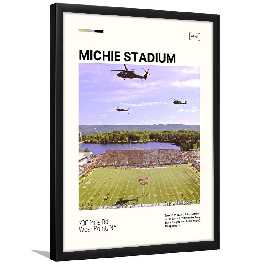 Michie Stadium Print, Army Black Knights Stadium Art, Gifts for him, Sport Art, Framed Art Print Wall Decor