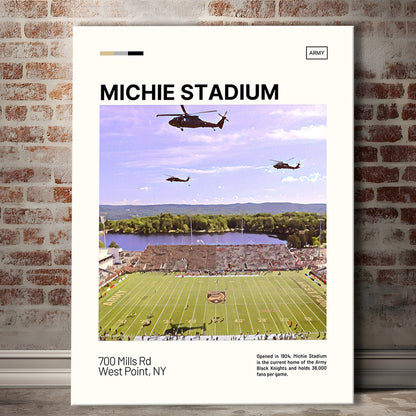 Michie Stadium Print, Army Black Knights Stadium Canvas Art, Fan Gifts, Sport Art, Canvas Print Wall Art