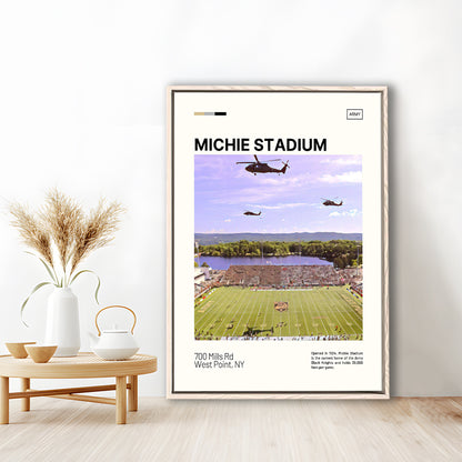 Michie Stadium Print, Army Black Knights Stadium Canvas Art, Man Cave Gift, Floating Framed Canvas Print Wall Art