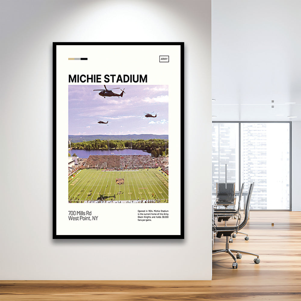 Michie Stadium Print, Army Black Knights Stadium Art, Gifts for him, Sport Art, Framed Art Print Wall Decor