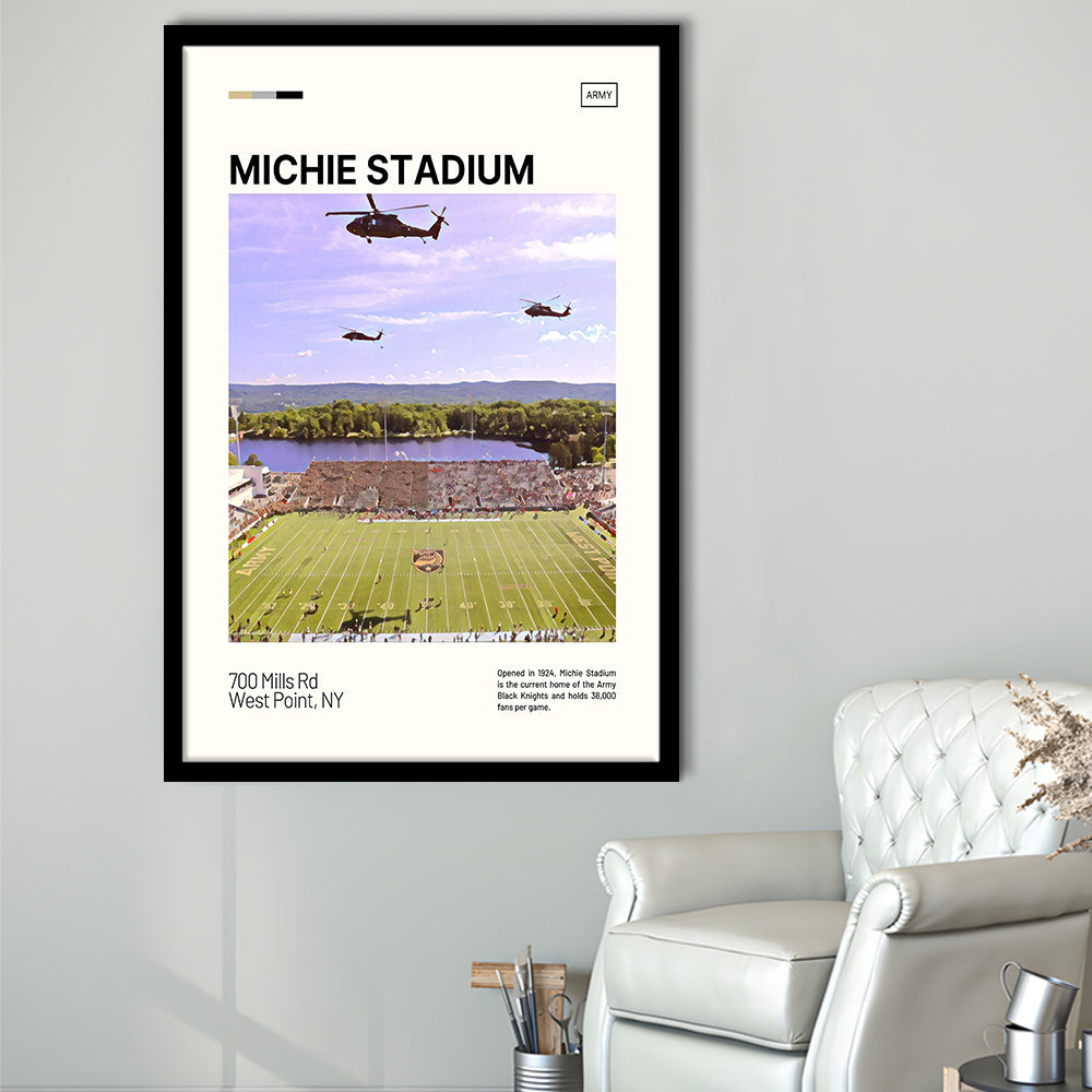 Michie Stadium Print, Army Black Knights Stadium Art, Gifts for him, Sport Art, Framed Art Print Wall Decor