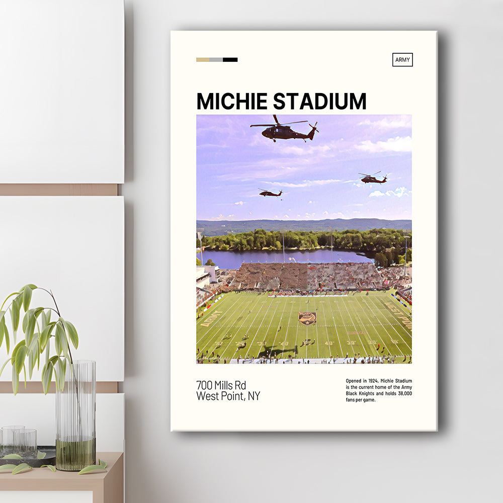 Michie Stadium Print, Army Black Knights Stadium Canvas Art, Fan Gifts, Sport Art, Canvas Print Wall Art