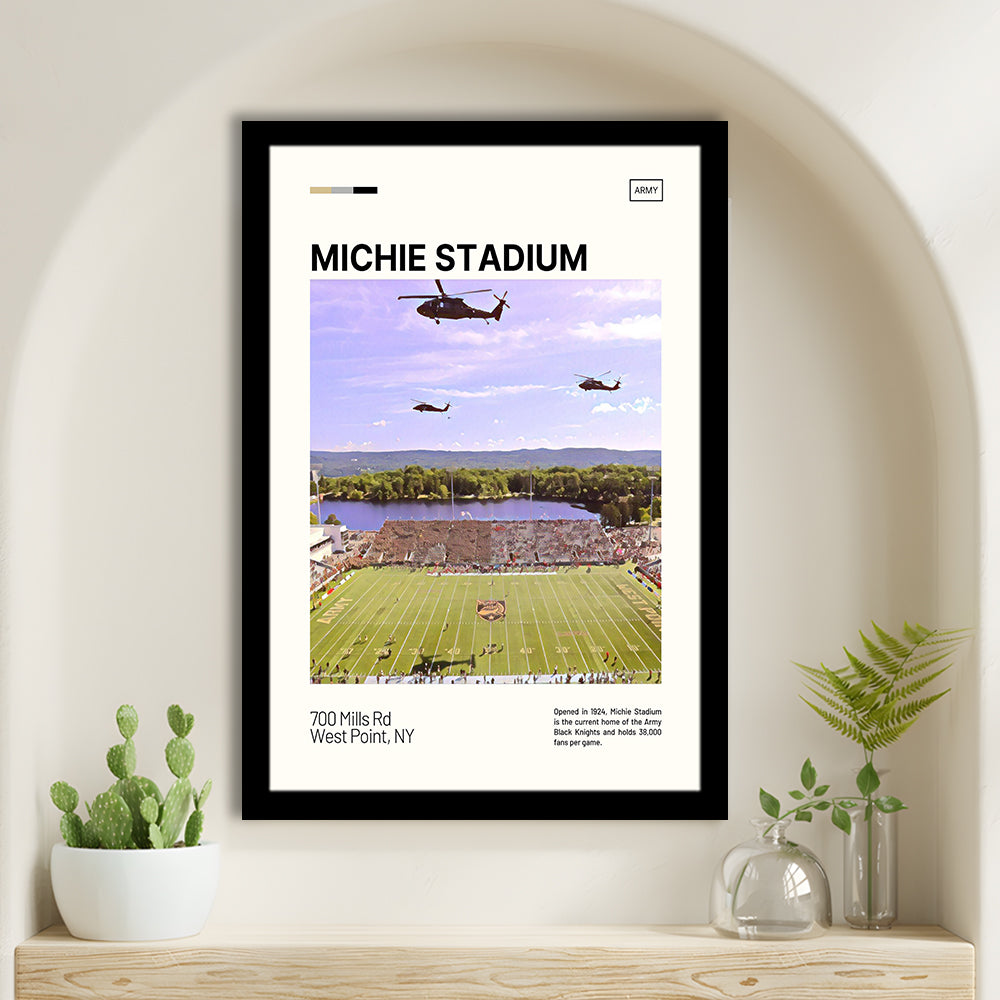 Michie Stadium Print, Army Black Knights Stadium Art, Gifts for him, Sport Art, Framed Art Print Wall Decor