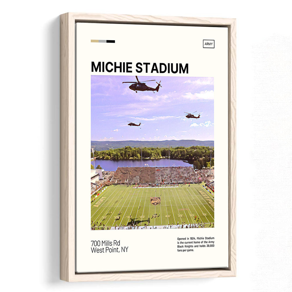 Michie Stadium Print, Army Black Knights Stadium Canvas Art, Man Cave Gift, Floating Framed Canvas Print Wall Art
