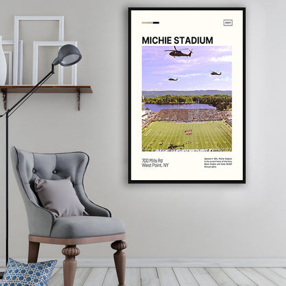Michie Stadium Print, Army Black Knights Stadium Canvas Art, Man Cave Gift, Floating Framed Canvas Print Wall Art