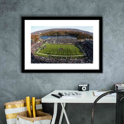 Michie Stadium, Stadium Canvas, Sport Art, Gift for him, White Border Framed Art Print Wall Decor