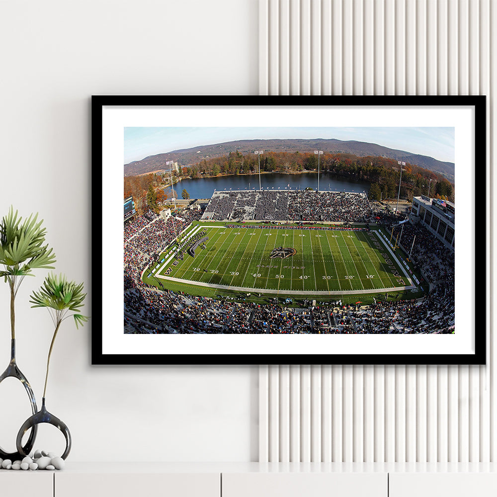 Michie Stadium, Stadium Canvas, Sport Art, Gift for him, White Border Framed Art Print Wall Decor