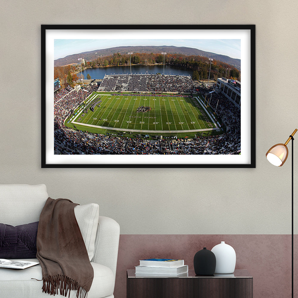 Michie Stadium, Stadium Canvas, Sport Art, Gift for him, White Border Framed Art Print Wall Decor