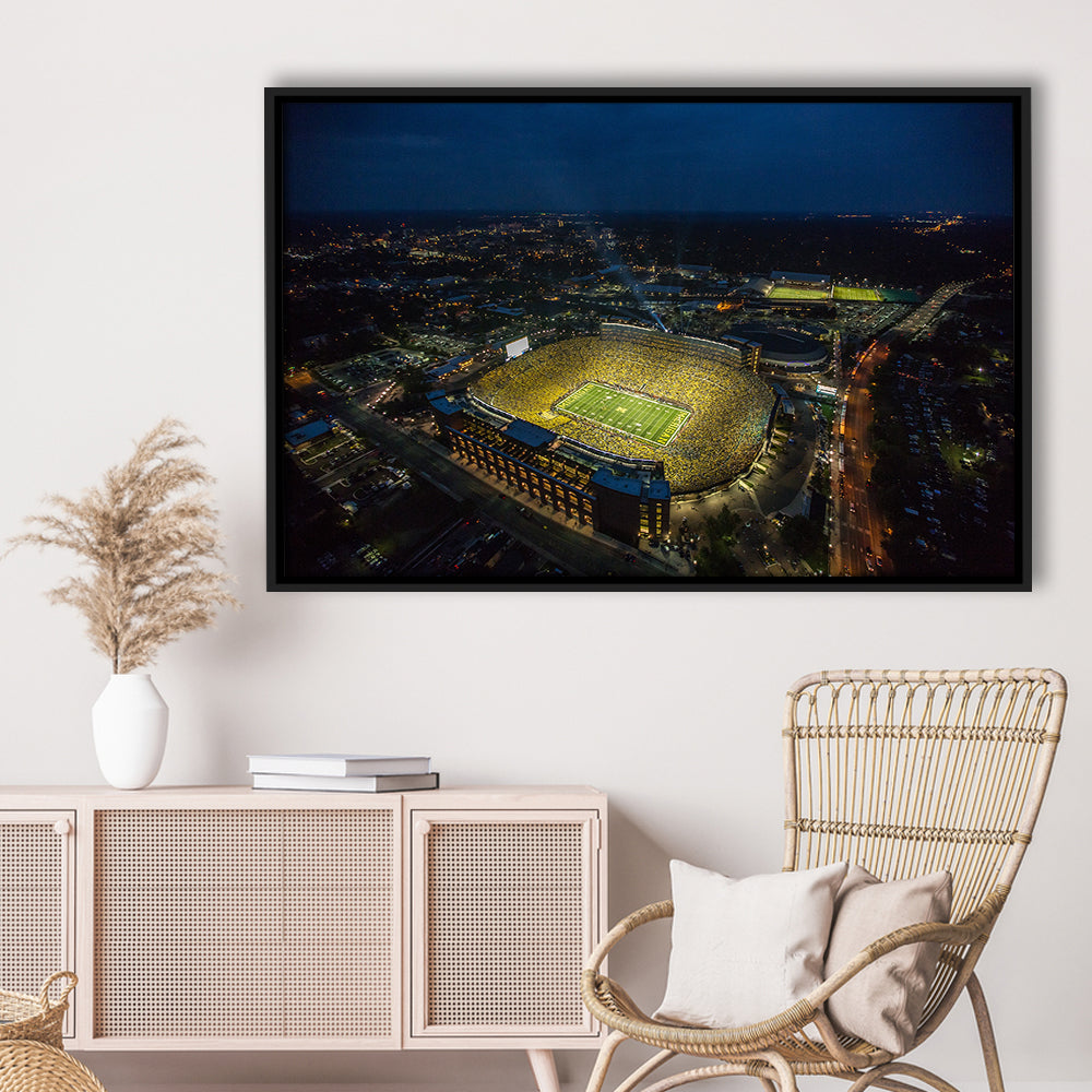 Michigan Stadium, Stadium Canvas, Sport Art, Fan Gifts, Framed Canvas Print Wall Art, Floating Frame
