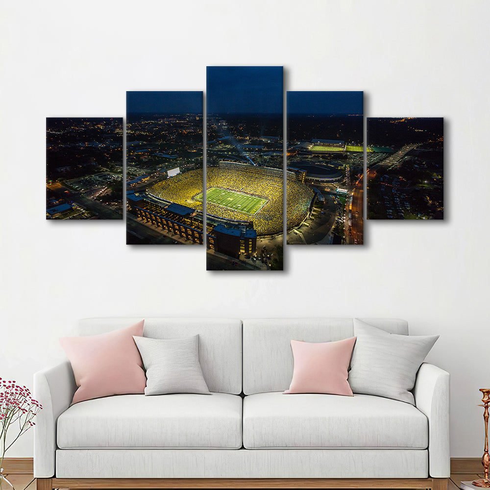 Michigan Stadium, Stadium Canvas, Sport Art, Fan Gifts, 5 Panel, Large Canvas, Canvas Print Wall Art