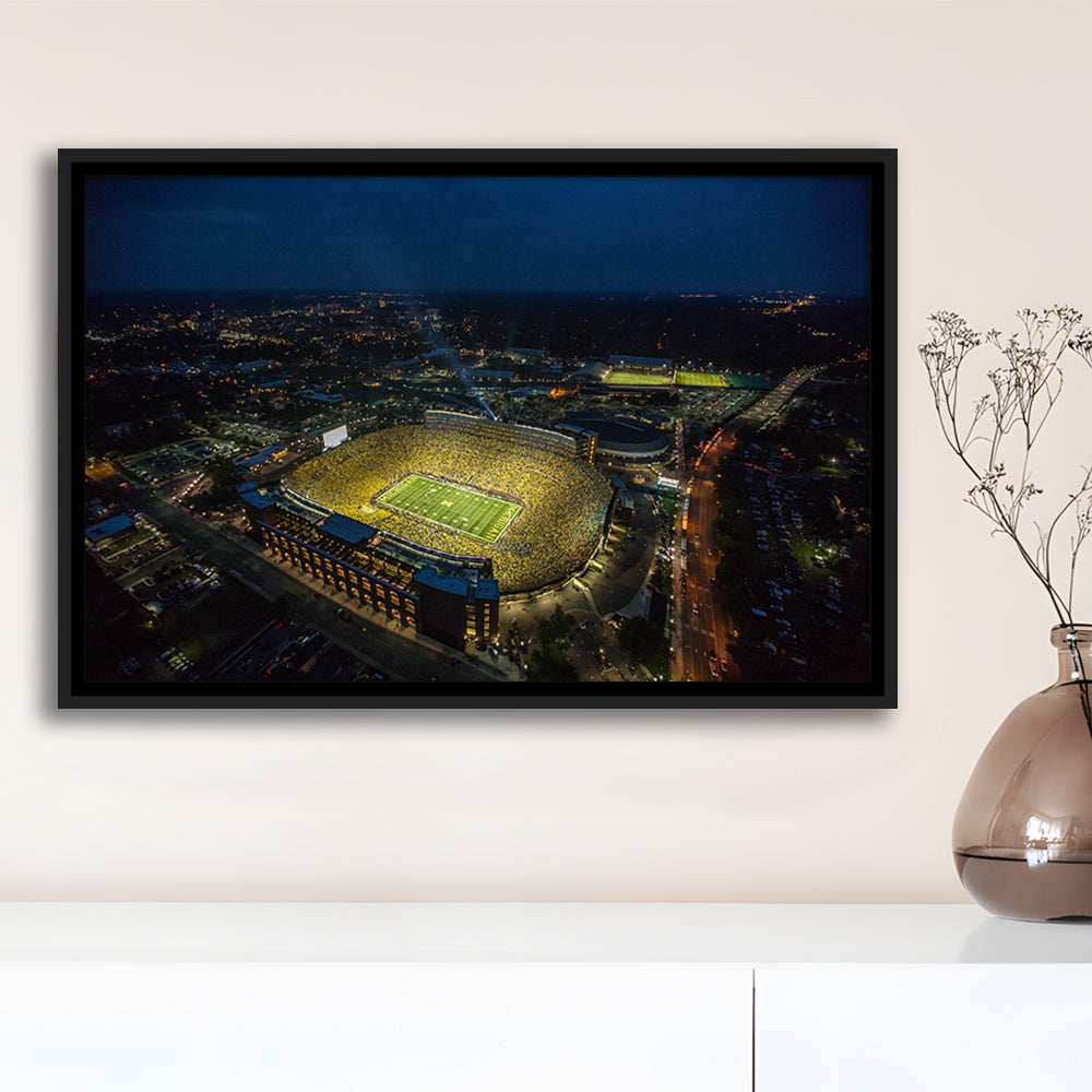 Michigan Stadium, Stadium Canvas, Sport Art, Fan Gifts, Framed Canvas Print Wall Art, Floating Frame