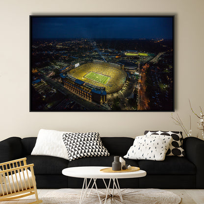 Michigan Stadium, Stadium Canvas, Sport Art, Fan Gifts, Framed Canvas Print Wall Art, Floating Frame