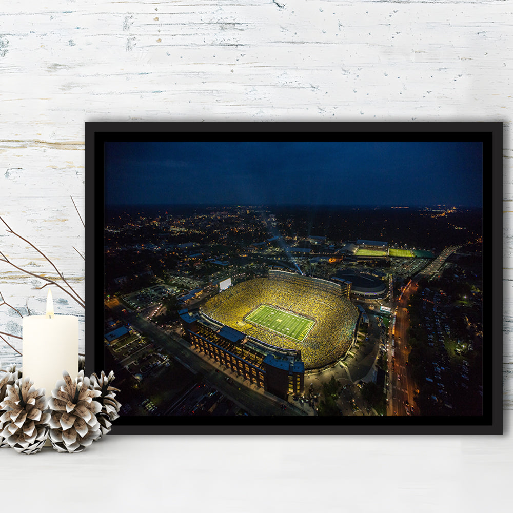 Michigan Stadium, Stadium Canvas, Sport Art, Fan Gifts, Framed Canvas Print Wall Art, Floating Frame